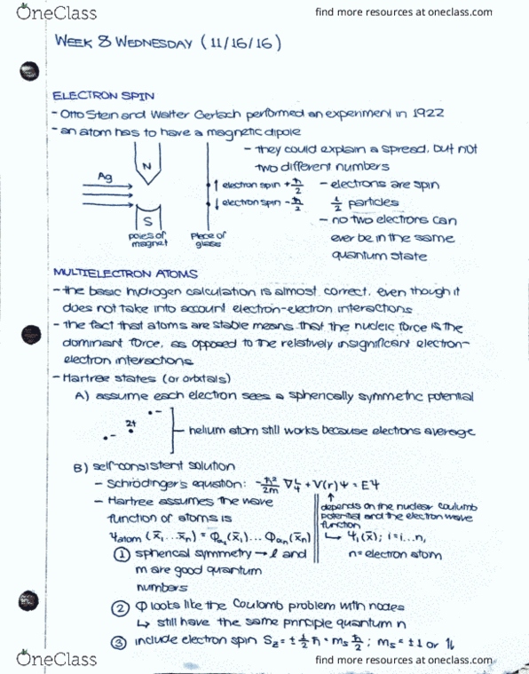 CHEM 20A Lecture Notes - Lecture 23: Walter Gerlach thumbnail