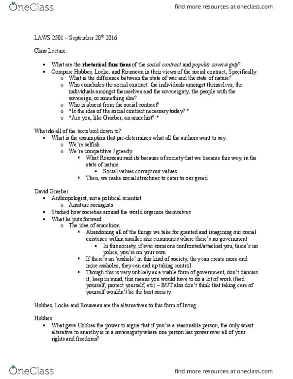 LAWS 2501 Lecture Notes - Lecture 1: Supermajority, David Graeber, Constitutionalism thumbnail