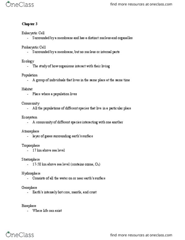 SNES 1101 Chapter Notes - Chapter 3: Lightning, Nitrification, Transpiration thumbnail