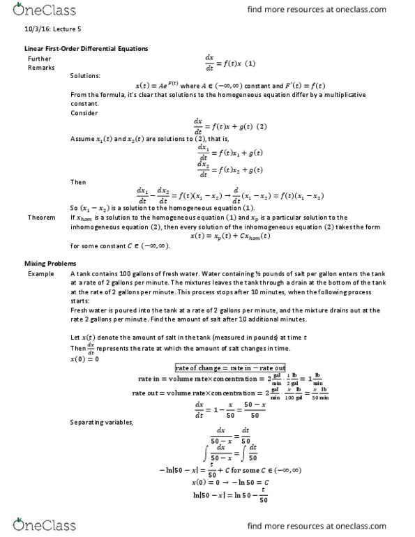 MATH 33B Lecture Notes - Lecture 5: The Mixtures thumbnail