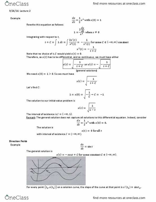 MATH 33B Lecture Notes - Lecture 2: Mnemonic, Integral Curve thumbnail