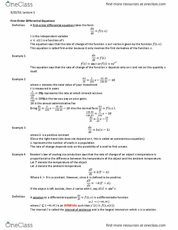 MATH 33B Lecture Notes - Lecture 1: Differentiable Function thumbnail