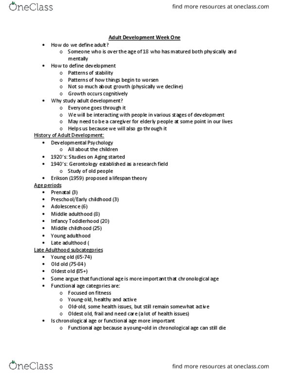 PSY 402 Lecture Notes - Lecture 1: Mental Chronometry, Menopause, Ageism thumbnail