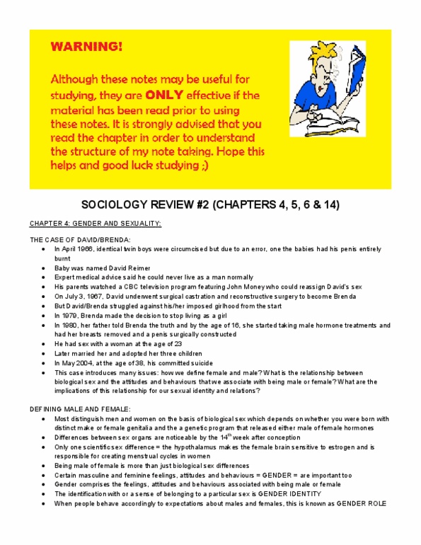 SOC101Y1 Chapter Notes - Chapter 4: Hostile Work Environment, Grammatical Gender, Bsc Young Boys thumbnail