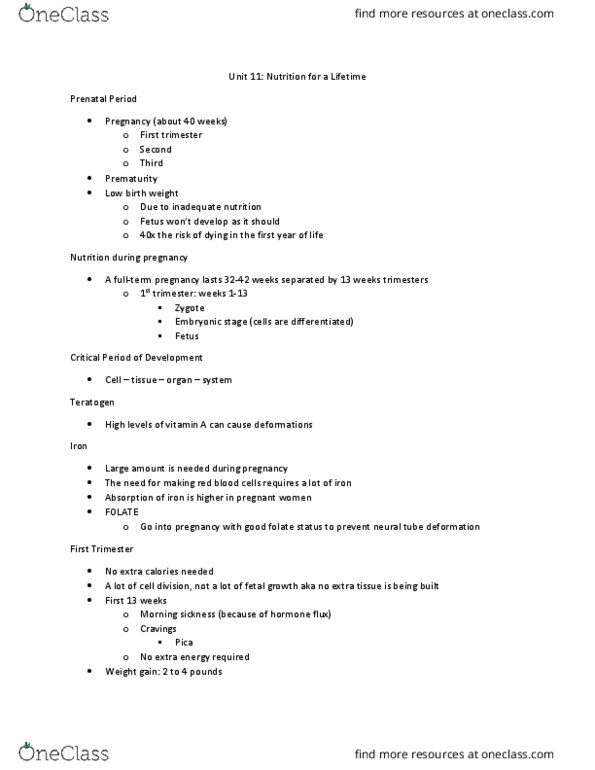 NSC 170C1 Lecture Notes - Lecture 30: Erythropoiesis, Low Birth Weight, Adipose Tissue thumbnail