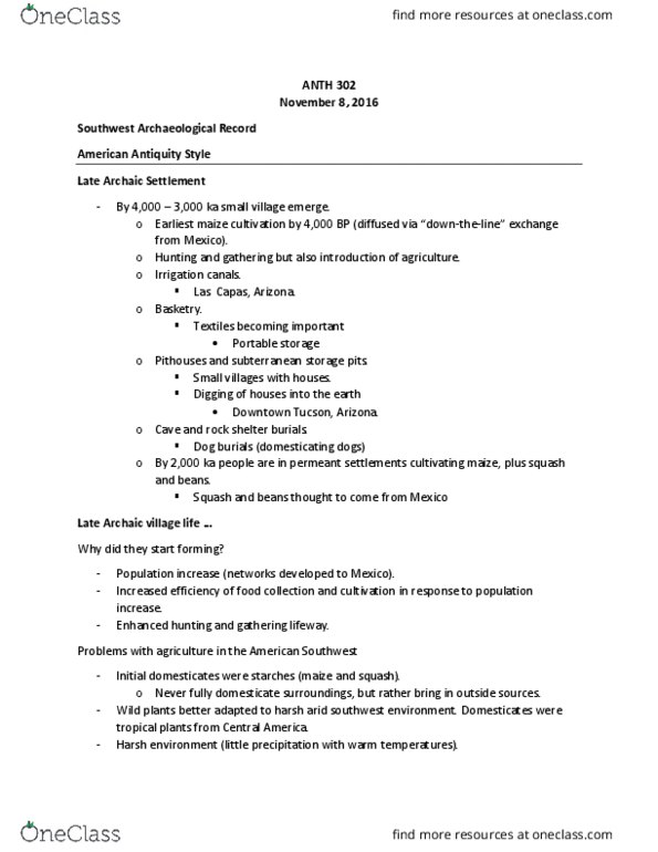 ANTH 302 Lecture 17: Farmers and Villagers of the American Southwest thumbnail