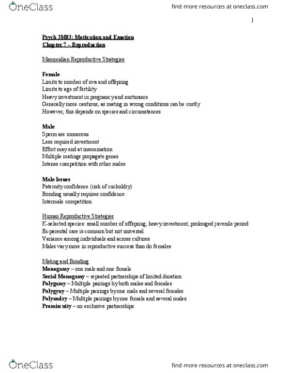 PSYCH 3M03 Chapter Notes - Chapter 7: Sacrum, Parasympathetic Nervous System, Cuckold thumbnail