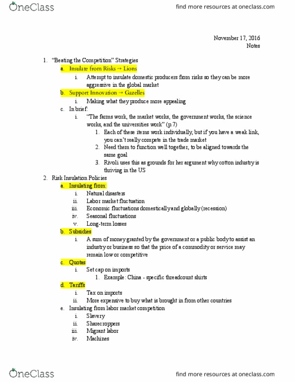 PLCY 110 Lecture Notes - Lecture 23: Tariffs In United States History, Procyclical And Countercyclical, High Fructose Corn Syrup thumbnail