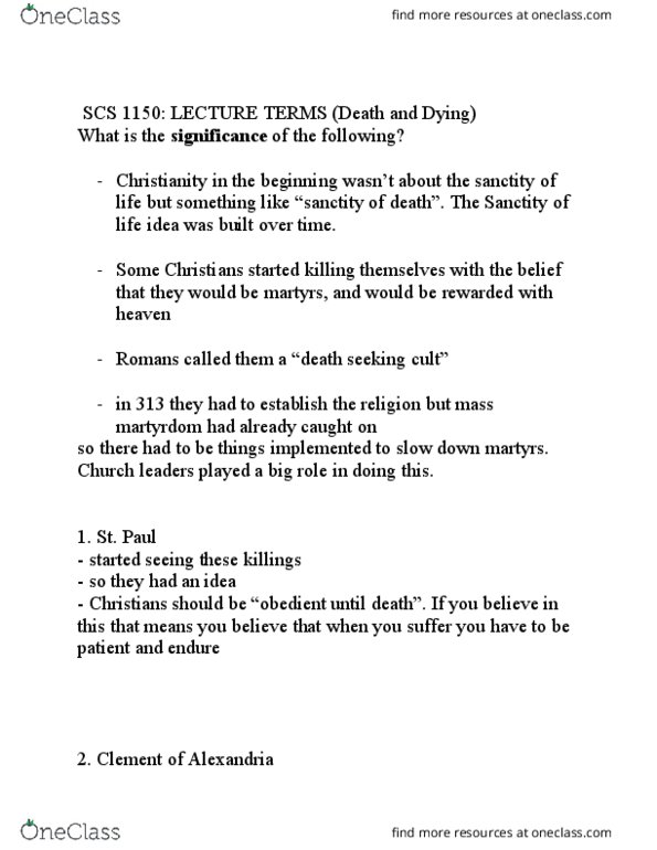 SCS 1150 Lecture Notes - Lecture 24: Homicide thumbnail