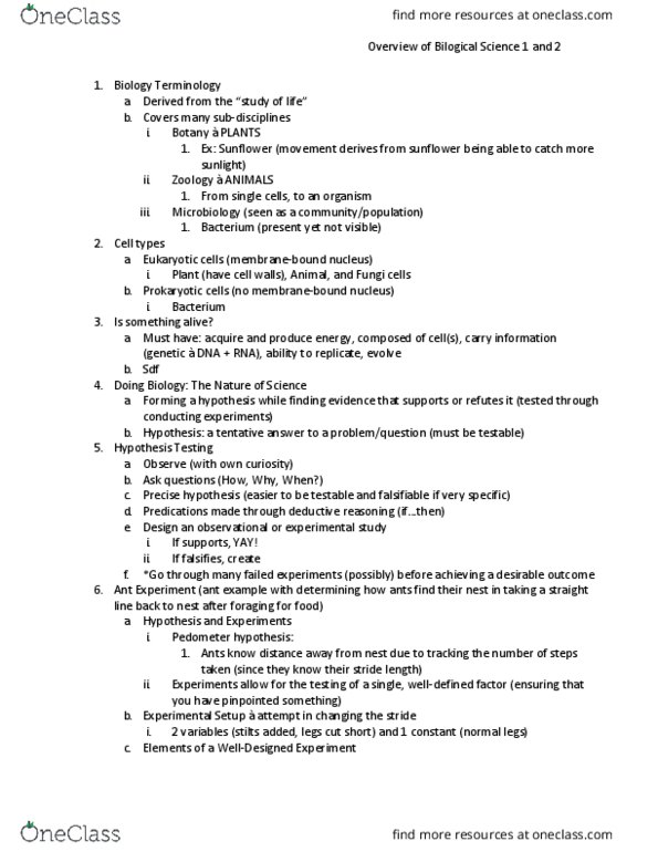 BIOL 1100 Lecture Notes - Lecture 1: Antonie Van Leeuwenhoek, Robert Hooke, Pedometer thumbnail