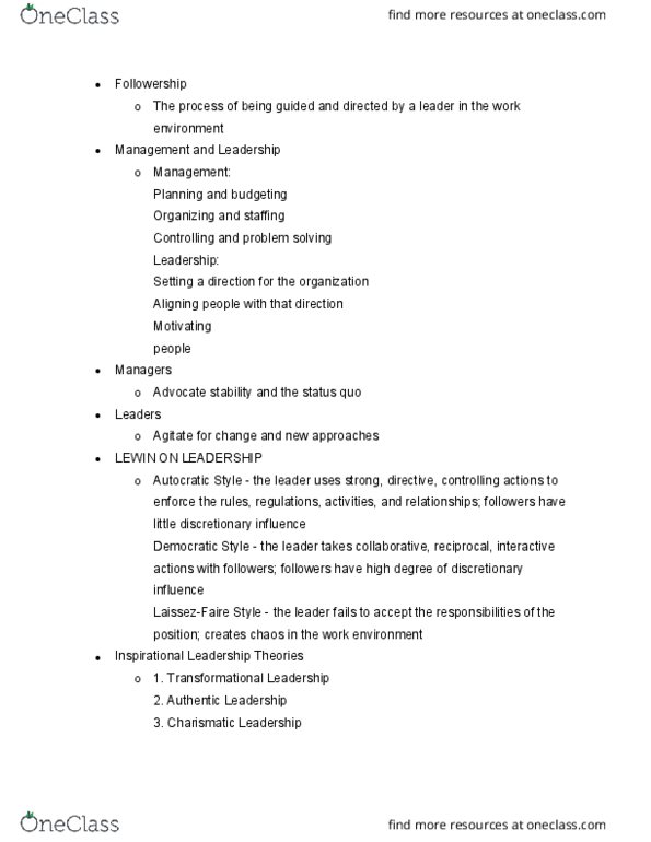 33:620:301 Lecture Notes - Lecture 17: Charismatic Authority thumbnail