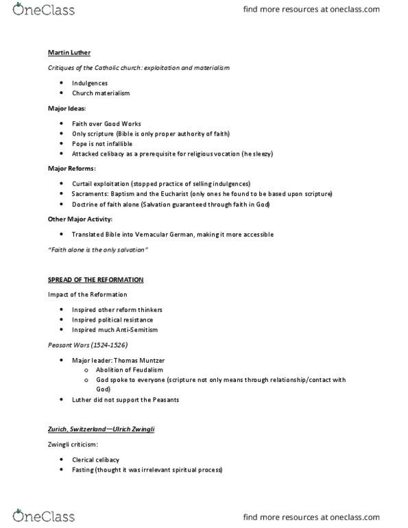 HUM 2210 Lecture Notes - Lecture 3: Transubstantiation, Idolatry, Gutenberg Bible thumbnail