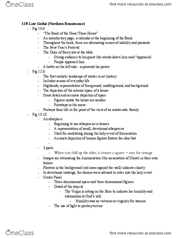 AHIS 120gp Lecture Notes - Lecture 24: Jan Van Eyck, The Mousetrap, Protestant Work Ethic thumbnail