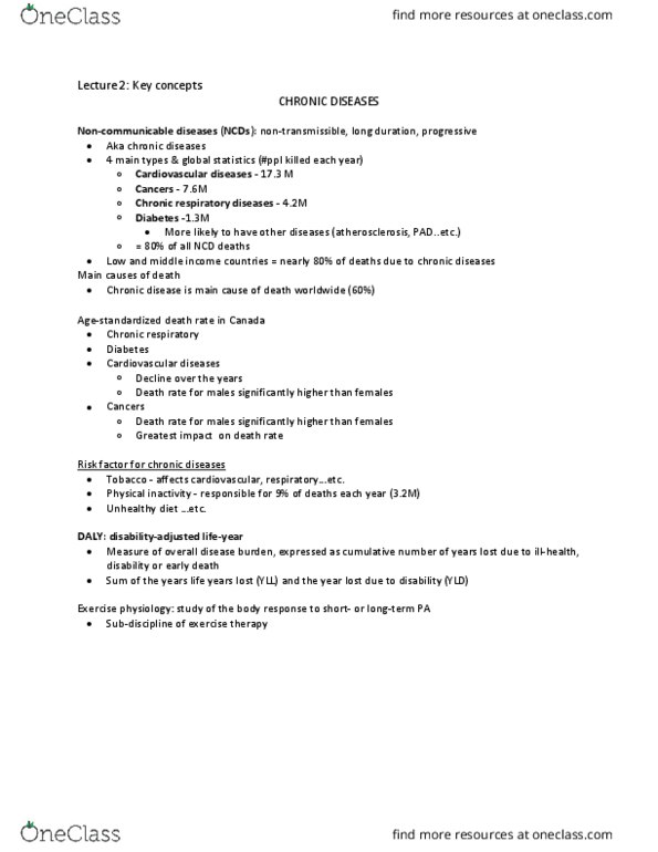 KINE 4900 Lecture Notes - Lecture 2: Heart Failure, Vo2 Max, Cardiovascular Disease thumbnail
