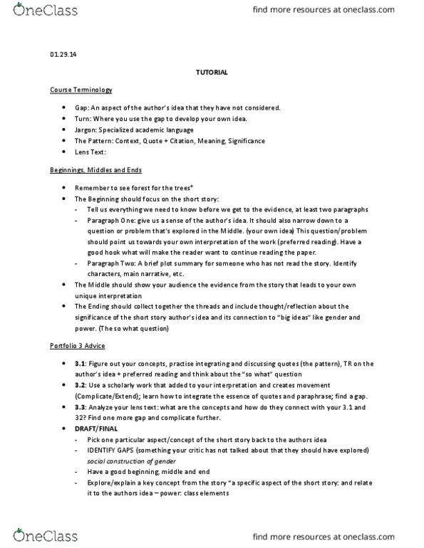 WRIT 1700 Lecture Notes - Lecture 17: Jargon, Thesis Statement thumbnail