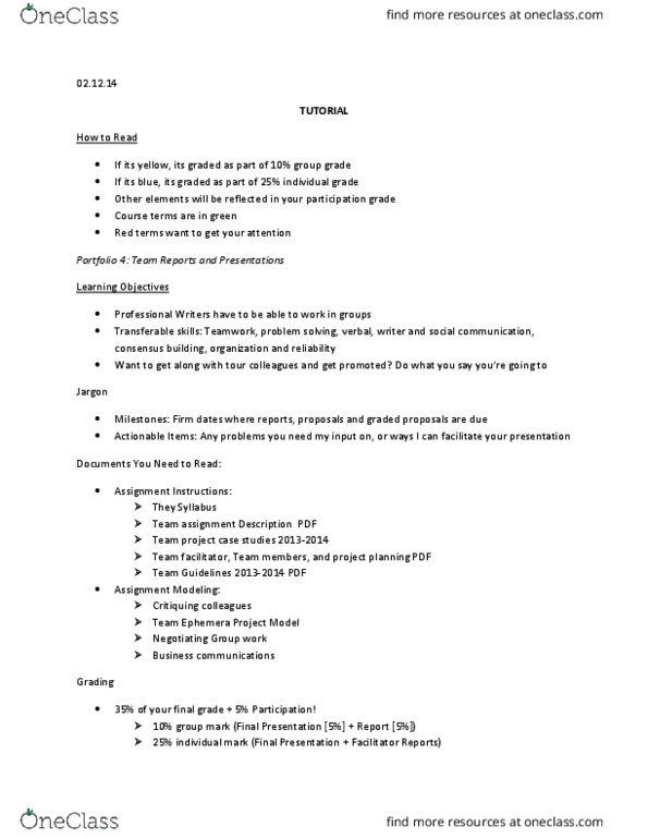 WRIT 1700 Lecture Notes - Lecture 19: Project Model, Moodle thumbnail