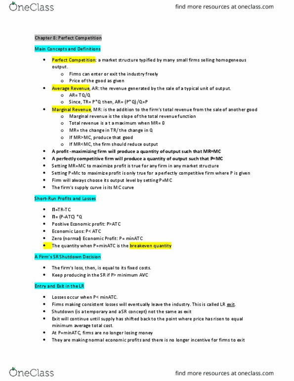 ECON 1B03 Chapter Notes - Chapter 8-13: Marginal Revenue Productivity Theory Of Wages, Deadweight Loss, Monopolistic Competition thumbnail