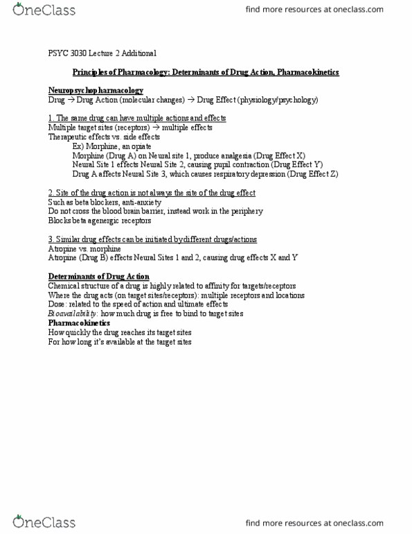 PSYC 3030 Lecture Notes - Lecture 2: Beta Blocker, Peritoneal Cavity, Atropine thumbnail
