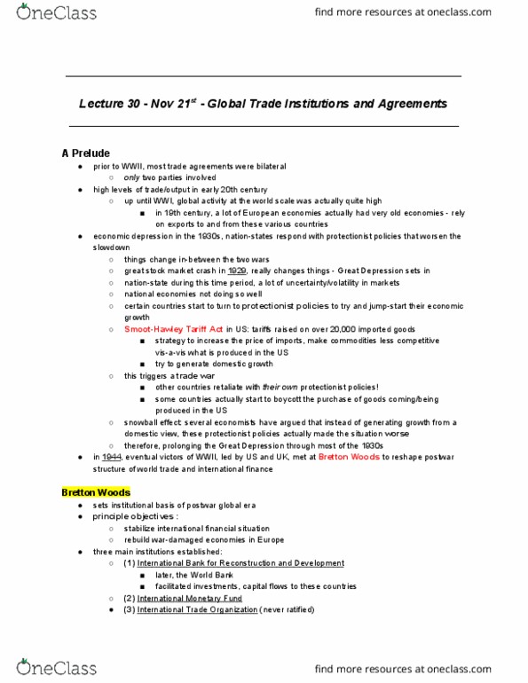 GEOG 216 Lecture Notes - Lecture 30: Uruguay Round, Kennedy Round, Doha Development Round thumbnail