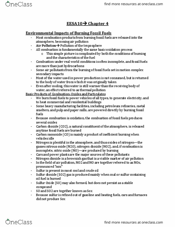 EESA10H3 Chapter Notes - Chapter 3: Polycyclic Aromatic Hydrocarbon, Volatile Organic Compound, Nitrogen Dioxide thumbnail