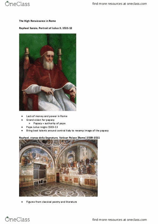 FAH101H5 Lecture Notes - Lecture 10: Raphael Rooms, Donato Bramante, Zoroaster thumbnail