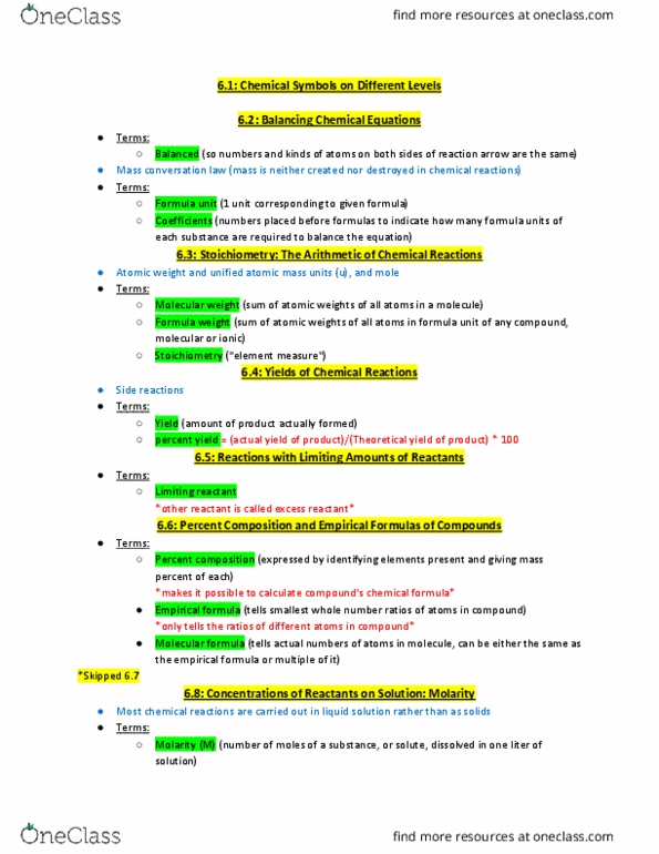 CHEM 121 Chapter Notes - Chapter 6: Unified Atomic Mass Unit, Formula Unit, Relative Atomic Mass thumbnail