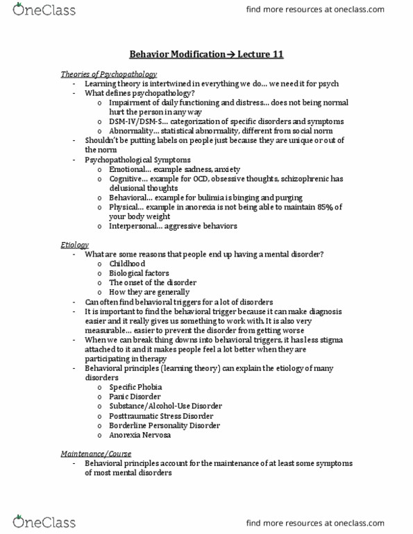 PSYB45H3 Lecture Notes - Lecture 11: Borderline Personality Disorder, Posttraumatic Stress Disorder, Anxiety Disorder thumbnail