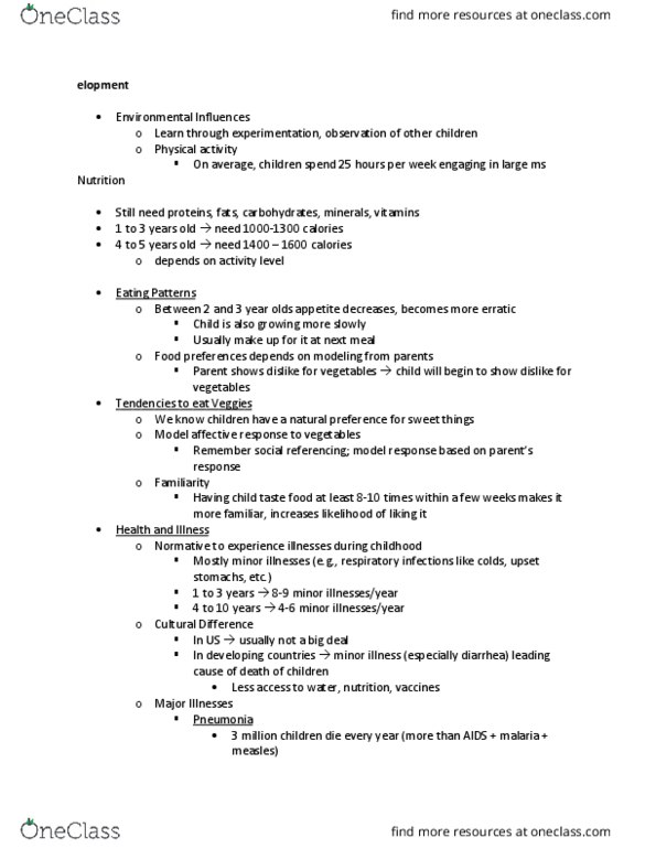 PSY 223 Lecture Notes - Lecture 23: Oral Rehydration Therapy, Childhood Cancer, Cerebral Palsy thumbnail