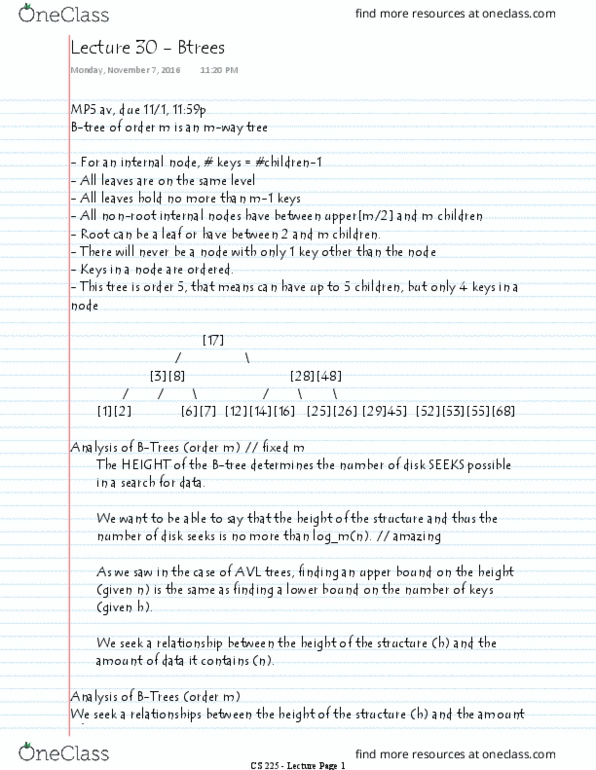 CS 225 Lecture Notes - Lecture 30: Binary Search Algorithm, Linear Search, Bijection thumbnail