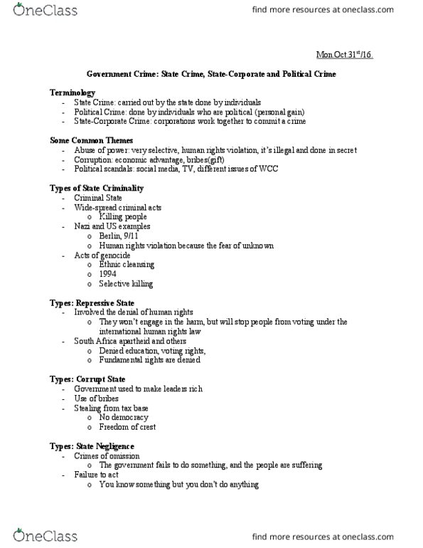 CC212 Lecture Notes - Lecture 5: Comity, Political Crime, Halliburton thumbnail