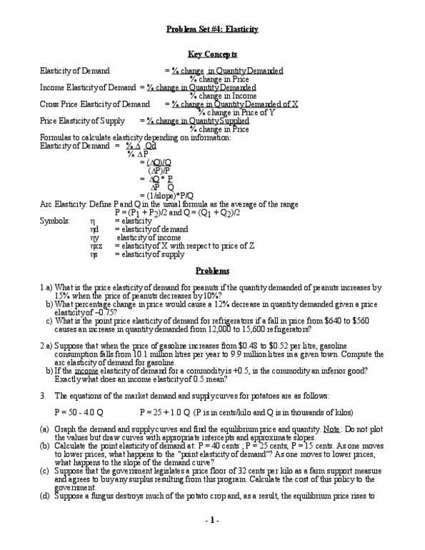 MGMT 4F90 Lecture Notes - Arc Elasticity, Economic Equilibrium, Demand Curve thumbnail