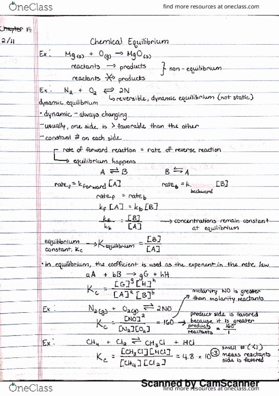 CHEM 1120 Lecture 3: Chemical Equilibrium thumbnail