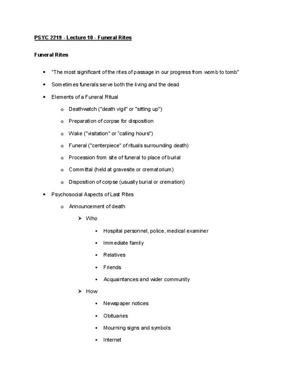 PSYC 2219 Lecture Notes - Lecture 10: Columbarium, Afterlife, Sky Burial thumbnail