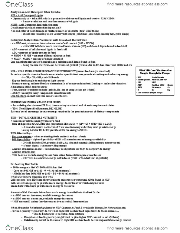 ANSC 3120 Lecture Notes - Lecture 8: Allantoin, Glucuronic Acid, Pectinase thumbnail