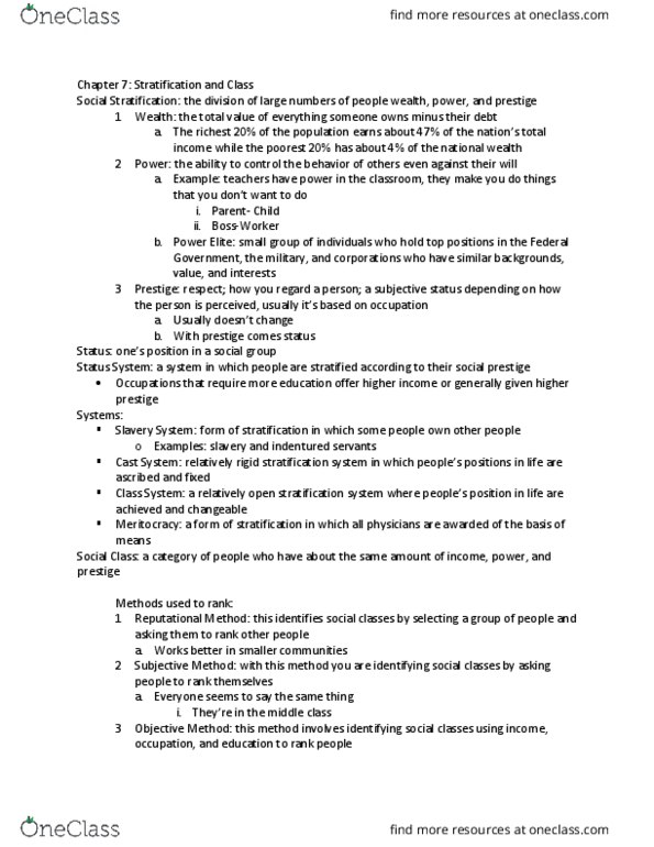 SOC 10CD Lecture Notes - Lecture 7: Mollie Orshansky, Lebron James, Meritocracy thumbnail