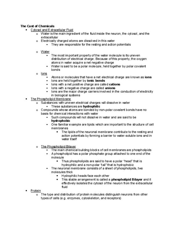 PSY280H5 Lecture Notes - Resting Potential, Ion Transporter, Extracellular Fluid thumbnail