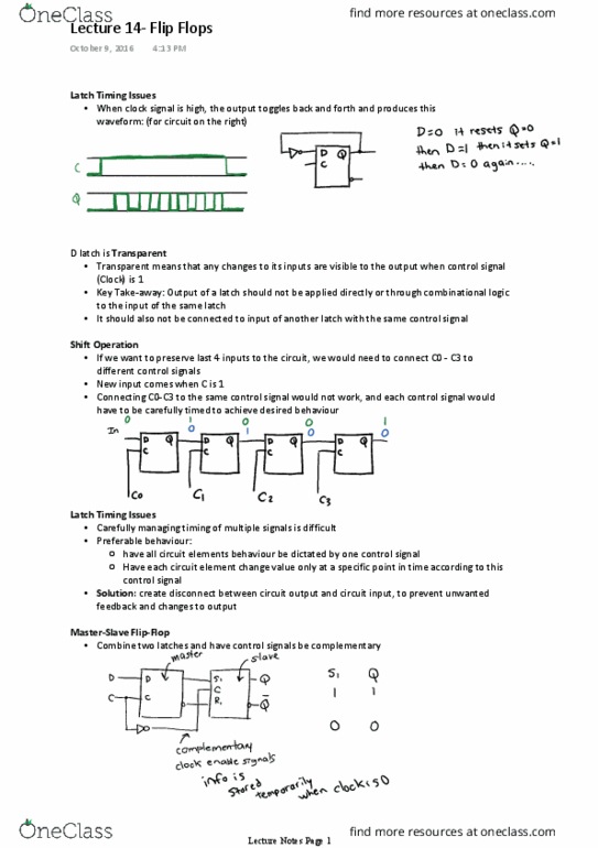 CSC258H1 Lecture Notes - Lecture 14: Clock Signal, Combinational Logic thumbnail
