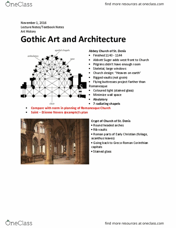 ARTH 1130 Lecture Notes - Lecture 7: Cupid, Cologne Cathedral, Henry Vii Chapel thumbnail