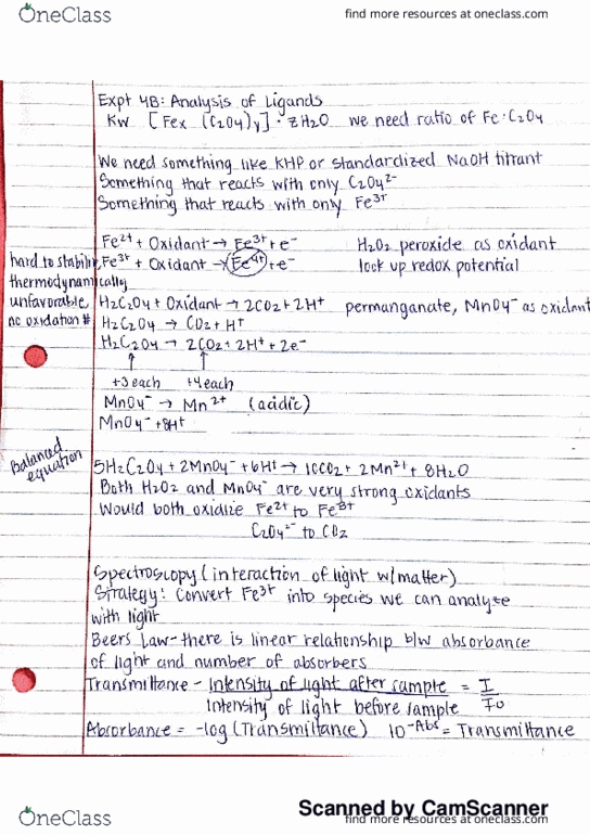 CHEM 7L Lecture 9: Expt 4B: Analysis of Ligands thumbnail