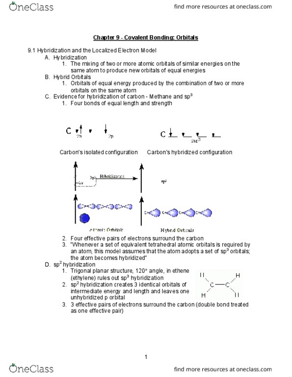 CAS CH 101 Lecture Notes - Lecture 9: Antibonding Molecular Orbital, Benzene, Bond Order thumbnail