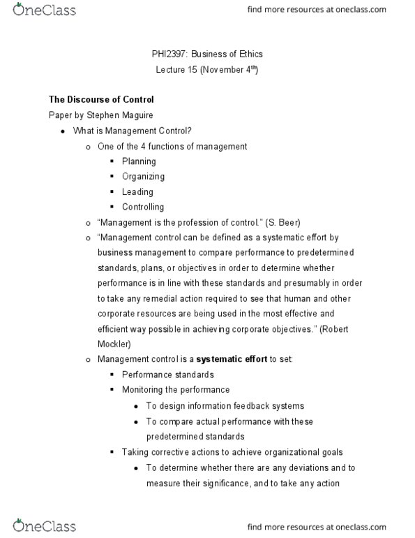 PHI 2397 Lecture Notes - Lecture 15: Moral Agency, Stephen Maguire thumbnail