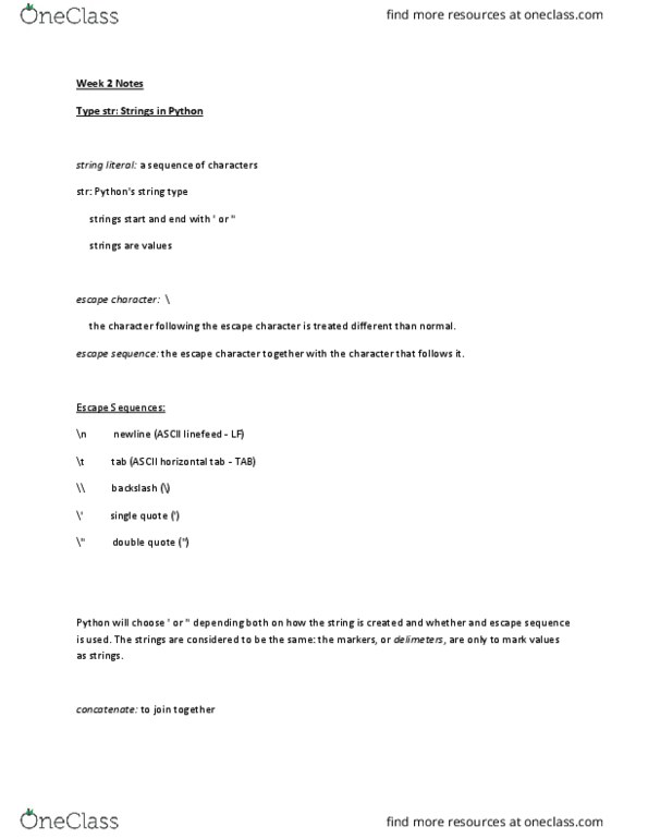 CSC108H1 Chapter Notes - Chapter 2: Local Variable, Call Stack, Tab Key thumbnail
