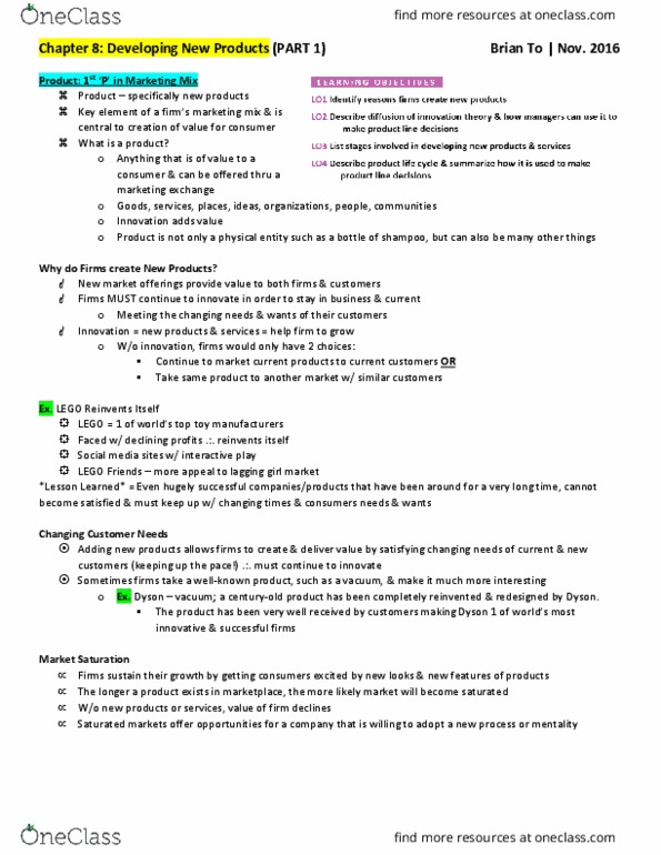 ADM 2320 Lecture 10: Chapter 8 Notes (PART 1) - 25% of Final Exam thumbnail