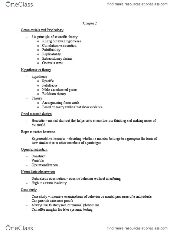 PSYC 100 Lecture Notes - Lecture 4: Design Of Experiments, Nocebo, Blind Experiment thumbnail