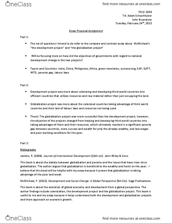 POLS 1090 Lecture Notes - Lecture 18: Sage Publications, John Wiley & Sons, General Agreement On Tariffs And Trade thumbnail
