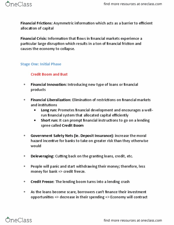 ECON 345 Chapter Notes - Chapter 9: Troubled Asset Relief Program, Risk Premium, Moral Hazard thumbnail