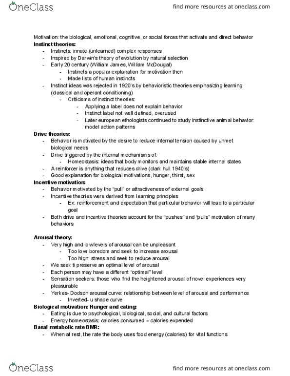 PSY B110 Lecture Notes - Lecture 21: Ghrelin, Main Source, Adipose Tissue thumbnail