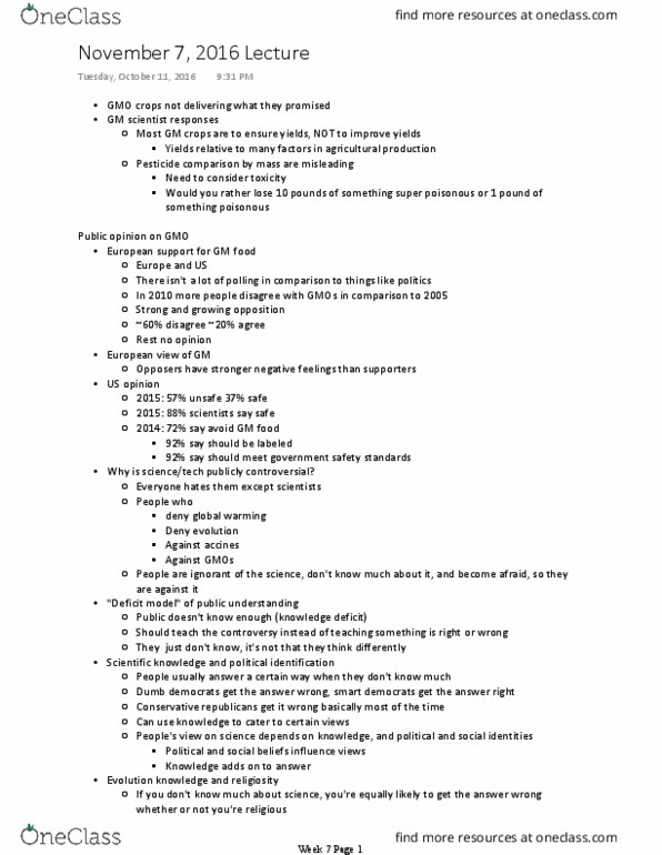 GE CLST M71A Lecture Notes - Lecture 10: Walkover, Eudaimonia, Global Warming thumbnail