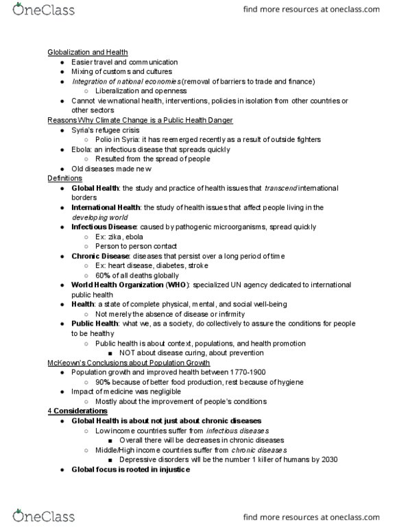 INTLSTD 101 Lecture Notes - Lecture 12: Maternal Death, List Of Specialized Agencies Of The United Nations, World Health Organization thumbnail