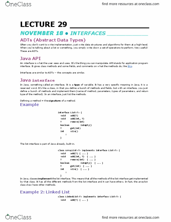 COMP 250 Lecture Notes - Lecture 29: Hash Table, Iterator, Binary Search Algorithm thumbnail